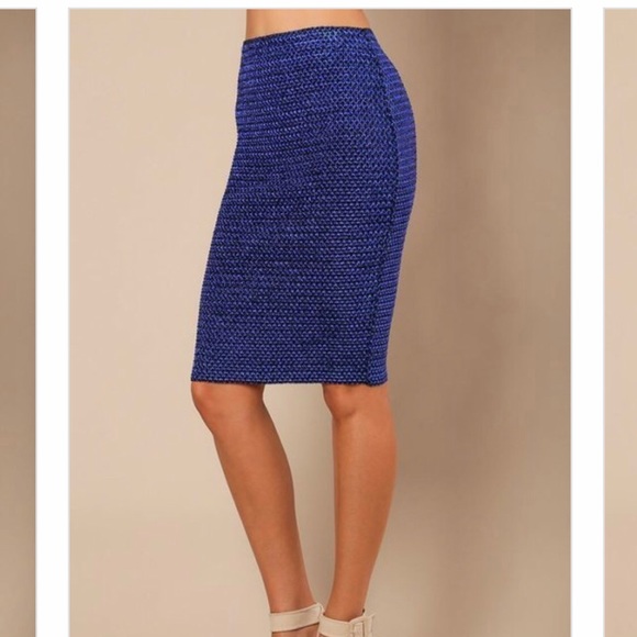 WOW Couture | Royal blue combo pencil skirt - Picture 2 of 5